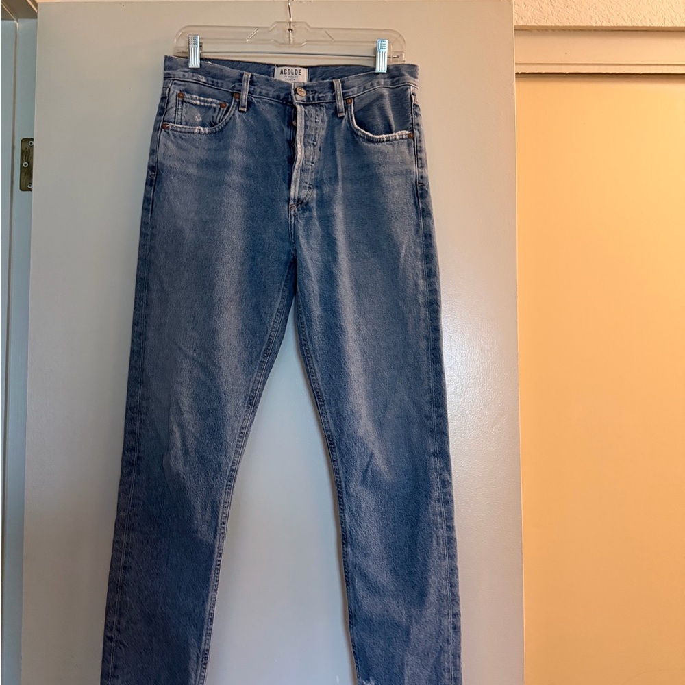 Agolde Women's Slim Straight Jeans - Light Blue Denim